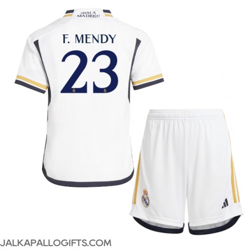 Real Madrid Ferland Mendy #23 Koti Peliasu Lasten 2023-24 Lyhythihainen (+ Lyhyet housut)
